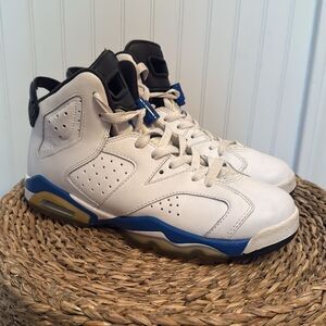 Nike Kids Jordan Retro 6 Sport Blue Shoes - Size 6Y - 384665-107 - Great Cond.